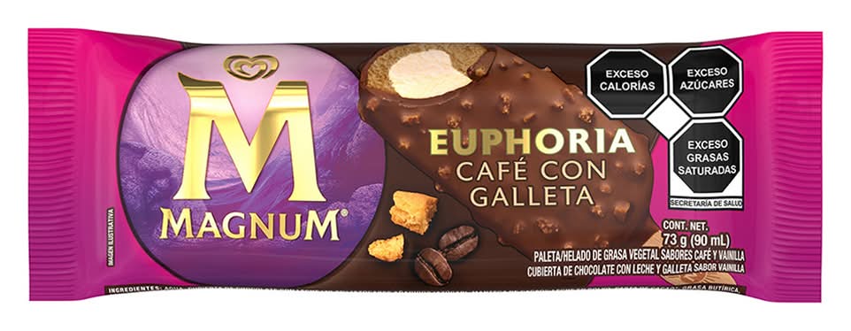 Magnum · Helado cubierto de chocolate con leche y galleta euphoria, café-vainilla (90 ml)