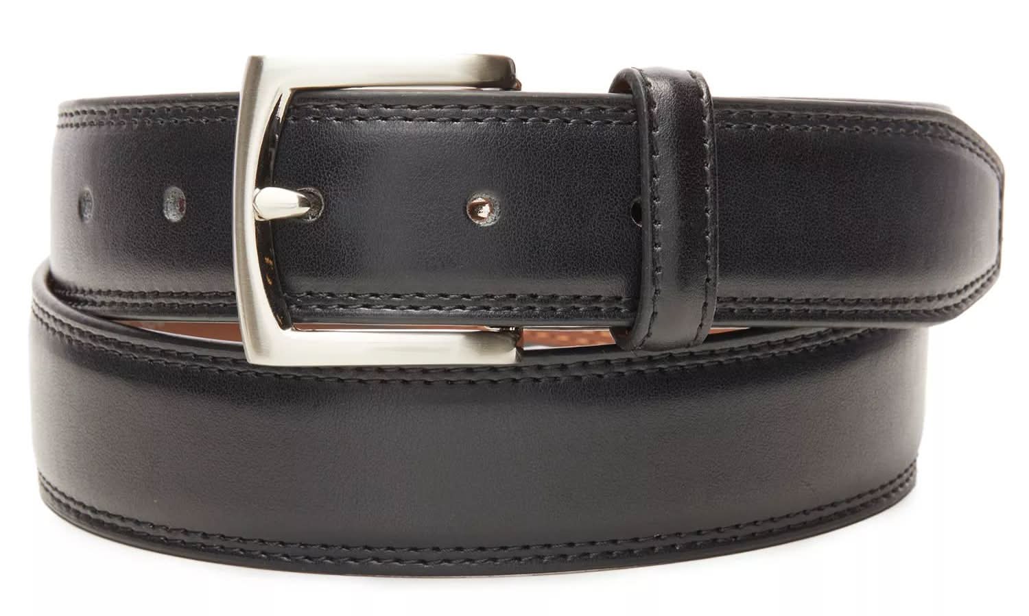 Vince Camuto Double Stiched Edge Belt (Black 40)