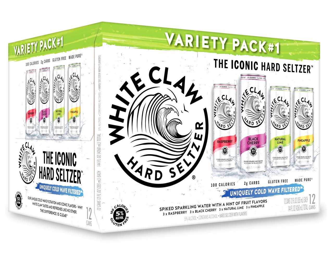 White Claw The Iconic Hard Seltzer, Assorted (12 x 12 fl oz)