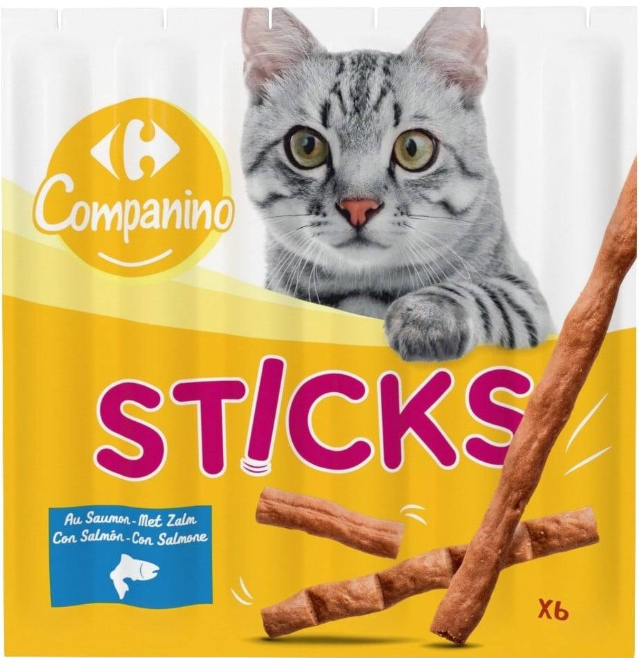 Carrefour - Friandise pour chat sticks au saumon (30g)