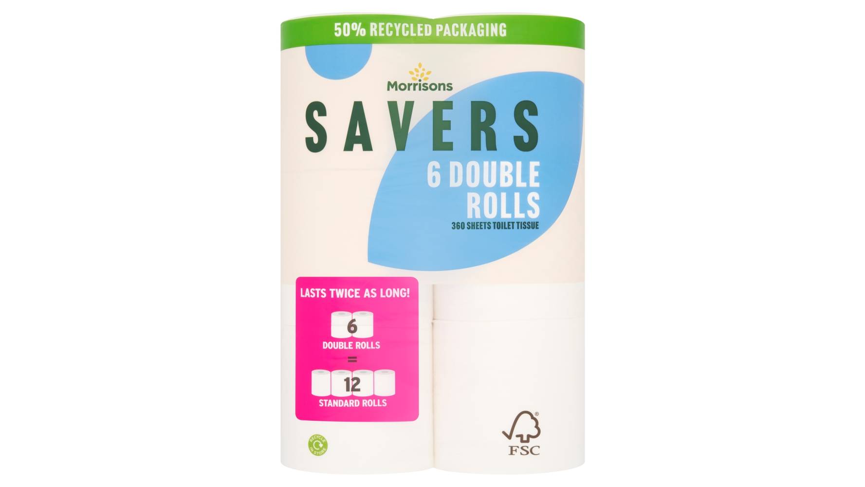 Morrisons Savers Double Toilet Roll 6pk