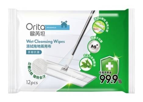 歐芮坦��濕拭拖地兩用布12片(茶樹抗菌)