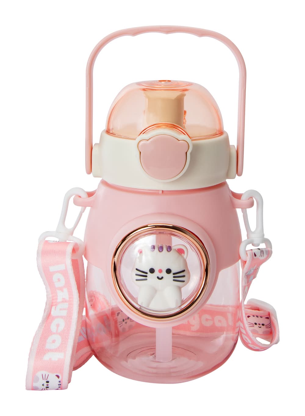 Cat Water Bottle 27oz Pink