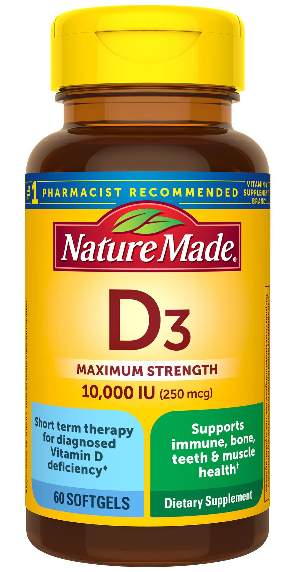 Nature Made Maximum Strength 10,000 Iu Softgels Vitamin D3 Softgels (1.45 oz)