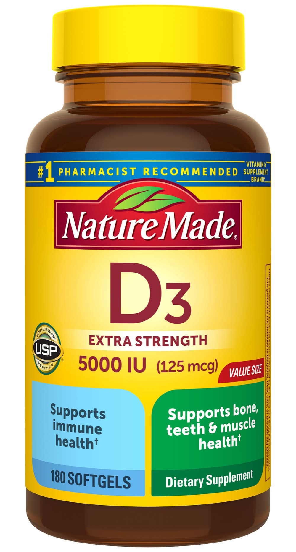 Nature Made Extra Strength Vitamin D3 Softgels (2.4 oz, 180 ct)