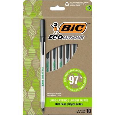 Bic Revolution Round Stic Pens Medium Point Semi-Clear (10 ct)