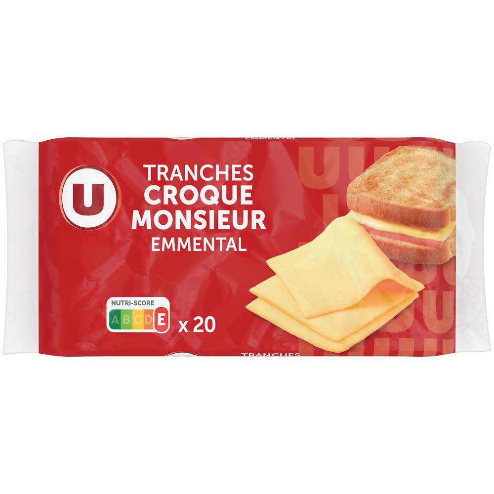Les Produits U - U fromage fondu à l'emmental pour croque monsieur (20 pièces)