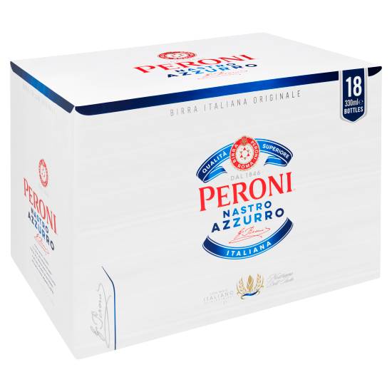 Peroni Nastro Azzurro Lager Beer Bottle (18 x 330ml)