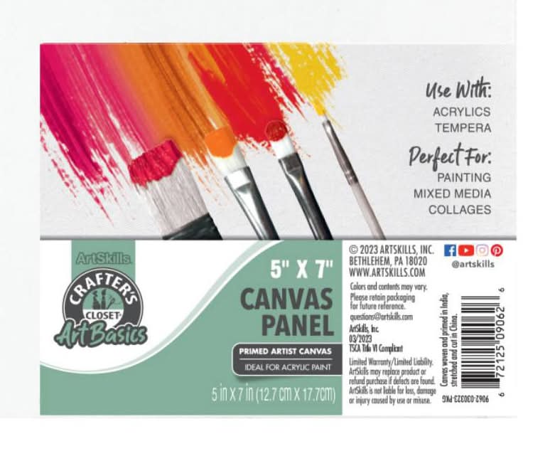 Crafter'S Closet Artbasics Canvas Panel 5" X 7"