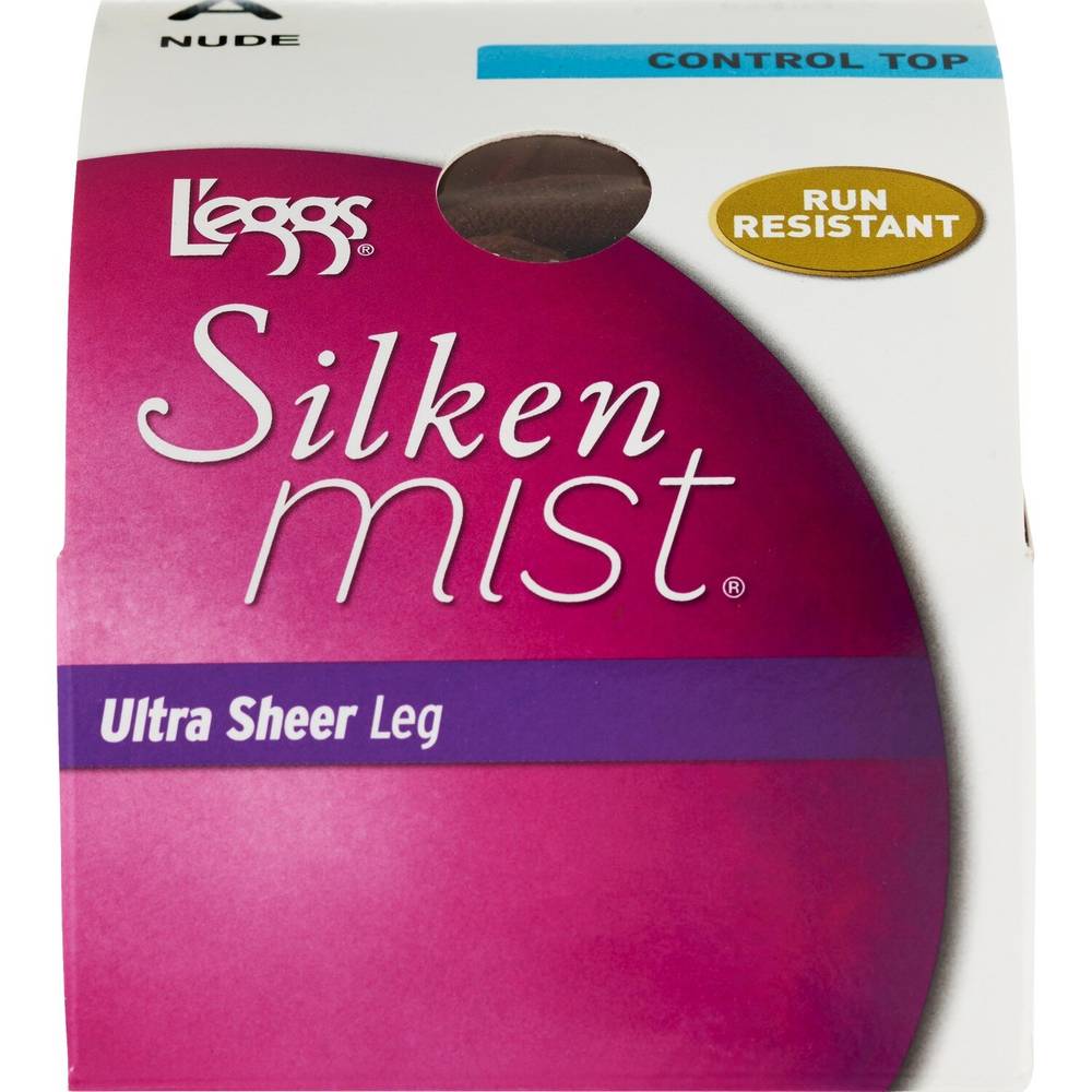 L'Eggs Silken Mist Ultra Sheer Control Top Pantyhose, Nude, Size A