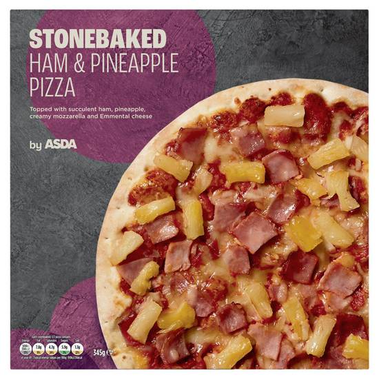 Asda Stonebaked Ham & Pineapple Pizza 345g