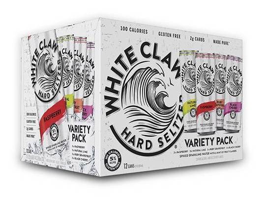 White Claw Variety Pack Can Hard Seltzer(12X12 Fl oz)(5.0% ABV)(mango,Strawberry,Grapefruit,BlackBerry)
