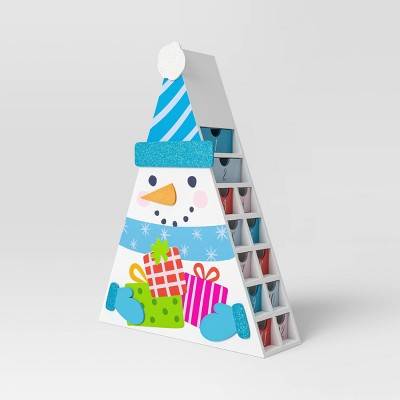 15.5" Wood Snowman Christmas Advent Calendar White/Blue - Wondershop™