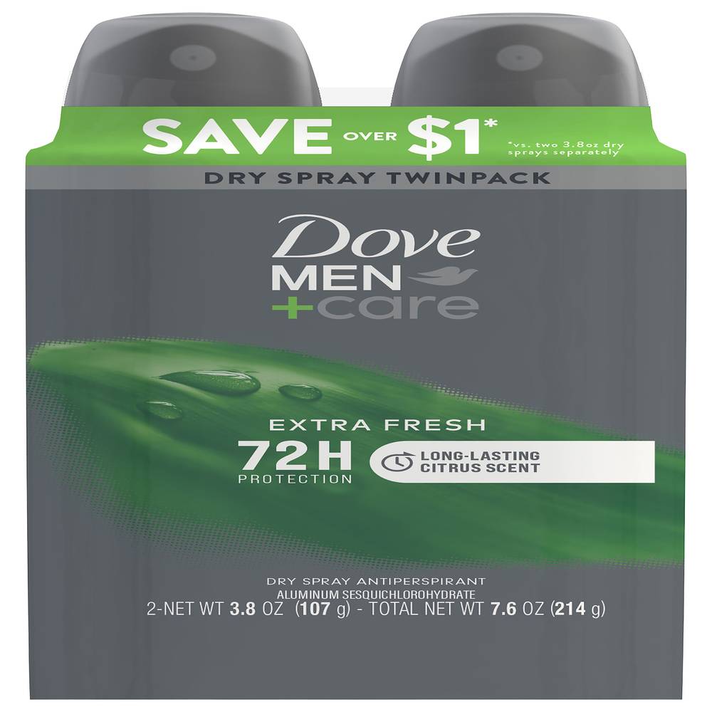 Dove Men+Care Dry Spray Antiperspirant Deodorant Extra Fresh (3.8 oz)