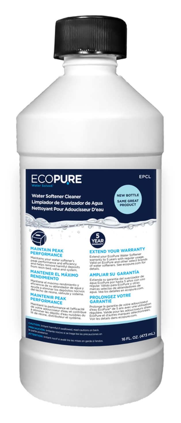 Ecopure Water Solved Water Softener Cleaner Liquid 16 Oz