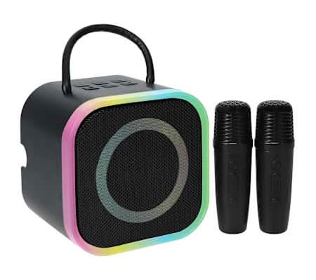Karaoke Machine With 2 Mini Mics Black