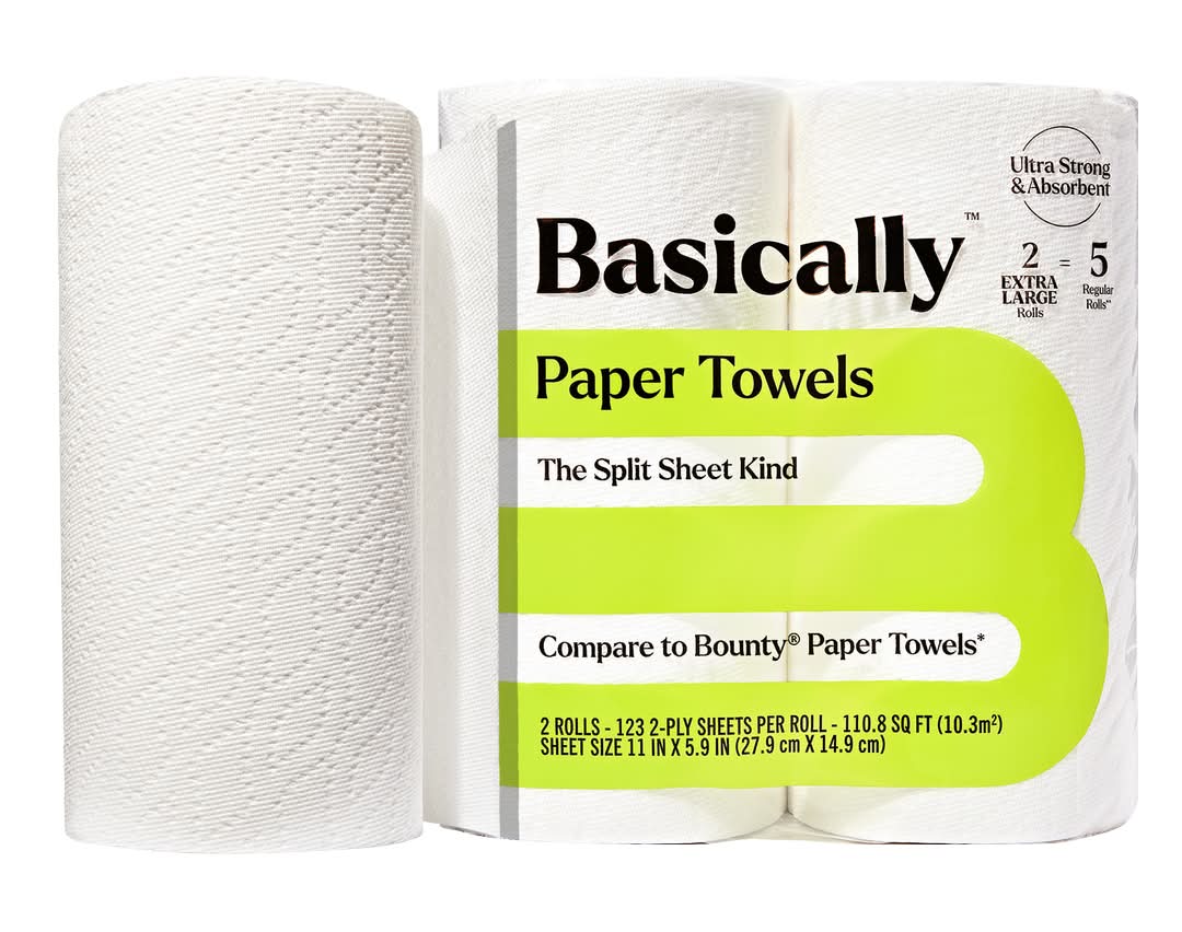 Basically, The Split Sheet Kind Extra Large Paper Towels, 11x5.9 in (2 ct)