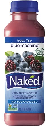 Naked Blue Machine 100% Juice Smoothie Blend of Four Juices 15.2 oz Bottle