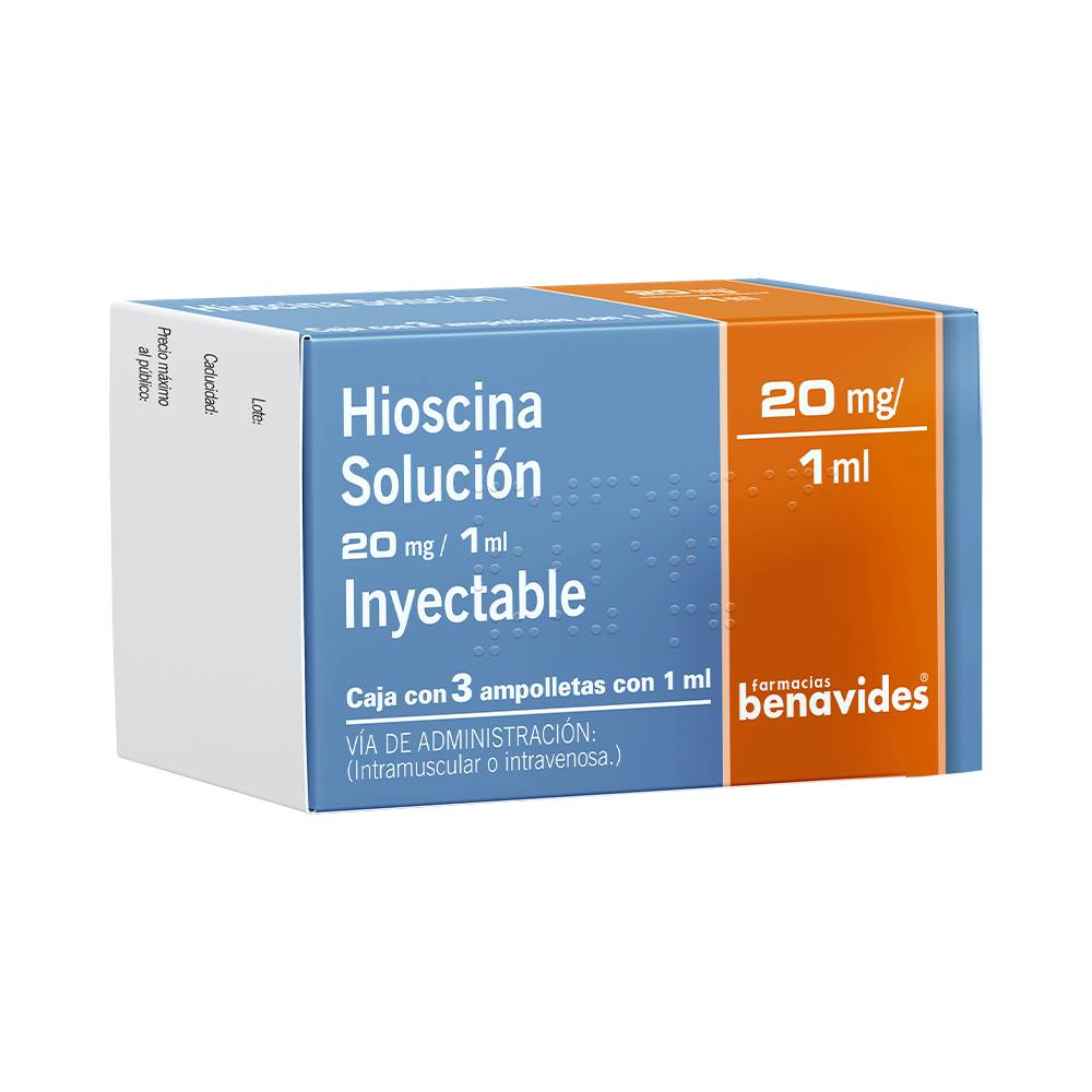 Almus hioscina solución inyectable 20 mg/1 ml (3 piezas)