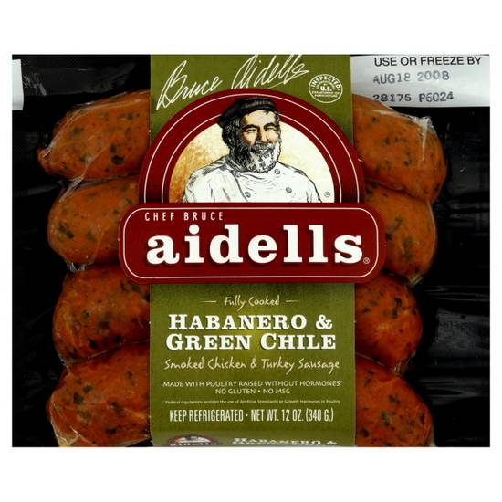 Aidells Habanero & Green Chile Smoked Chicken & Turkey Sausage