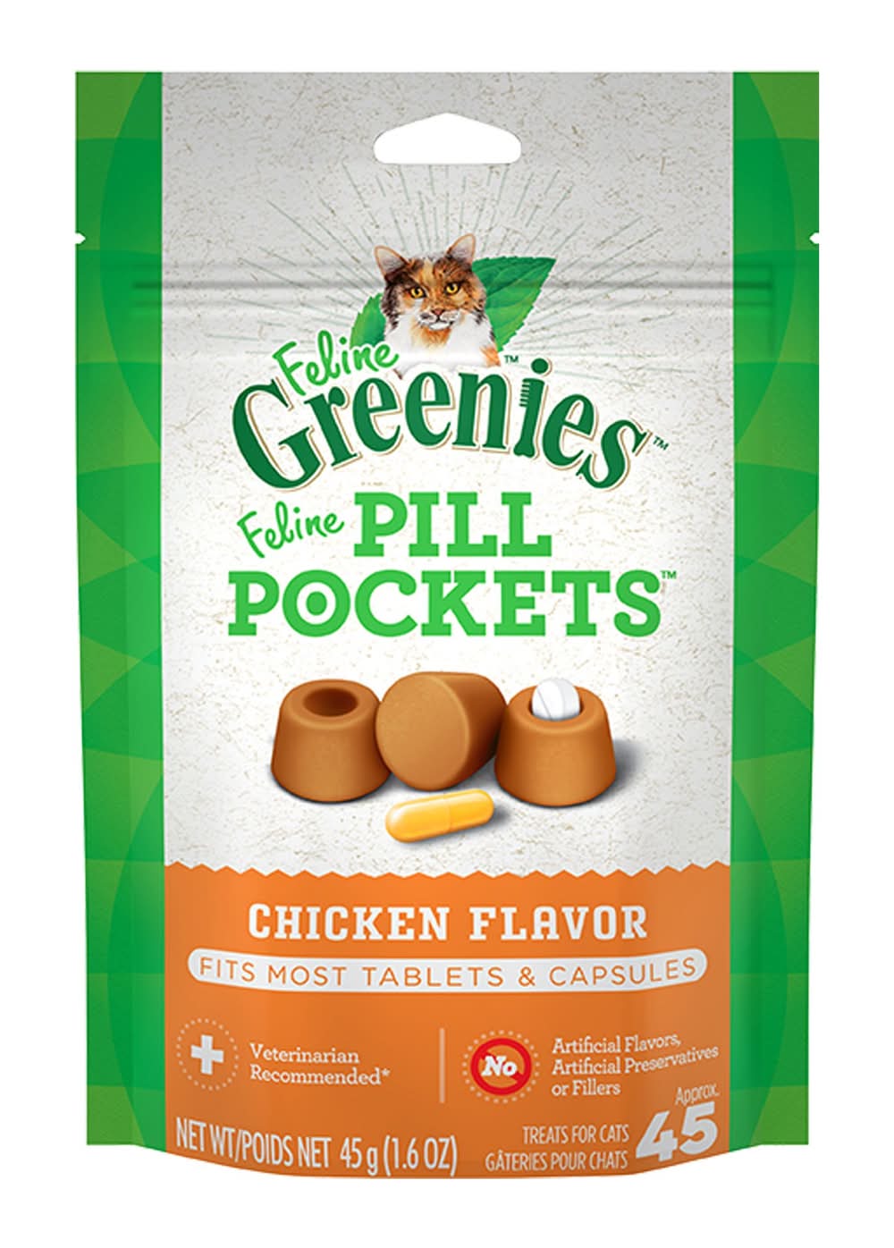 Greenies™ Feline Pill Pockets Cat Treats - Chicken (Size: 45 Count)