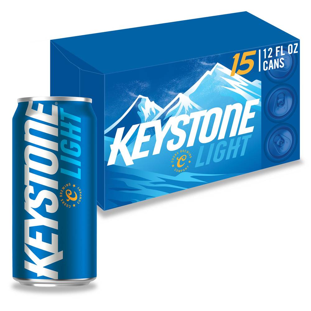 Keystone Lager Light Beer (15 x 12 fl oz)