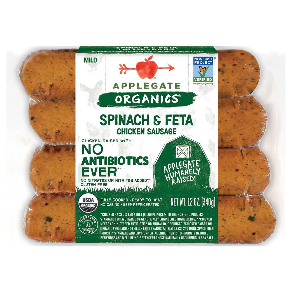 Applegate Organics Mild Spinach & Feta Chicken Sausage