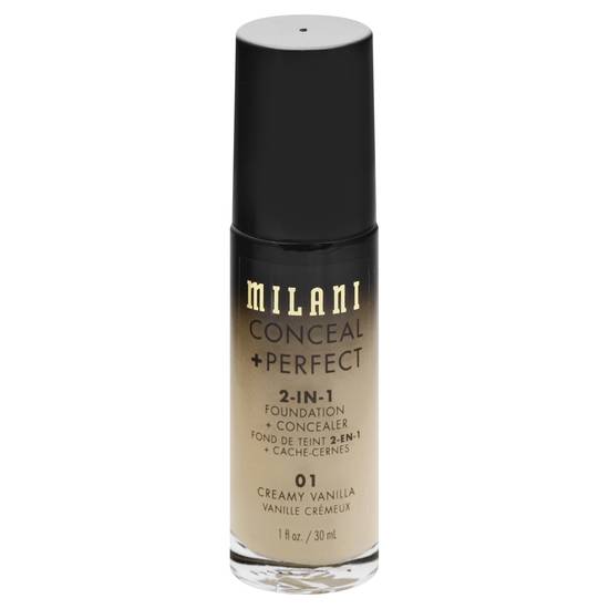 Milani Conceal + Perfect 2-in-1 Foundation + Concealer 01 Creamy Ivory