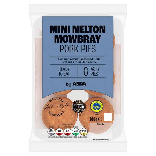 Asda 6 Mini Melton Mowbray Pork Pies 300g