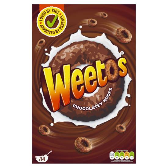 Weetos Chocolate, Crunchy Wheat Hoops Cereal (420g)