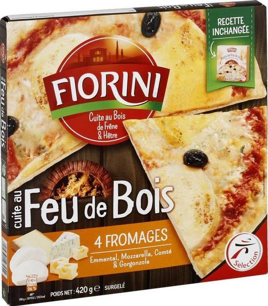 Pizza au feu de bois 4 fromages - fiorini - 420g