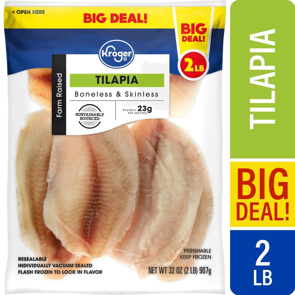 Kroger Farm Raised Boneless & Skinless Tilapia Fillets (32 oz)