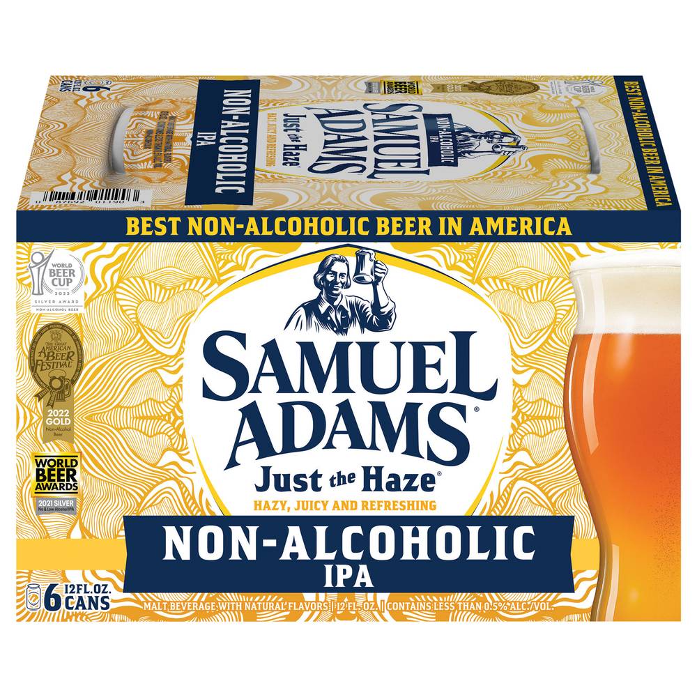 Samuel Adams Just the Haze Non-Alcoholic Ipa Beer (6 pack, 12 fl oz)