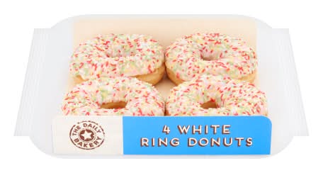 The Daily Bakery White Ring Donuts (4 pack)