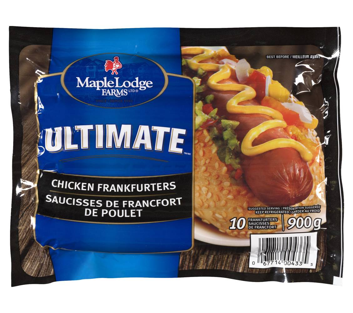 Maple Lodge Farms Ultimate Chicken Frankfurters (900 g, 10 ct)