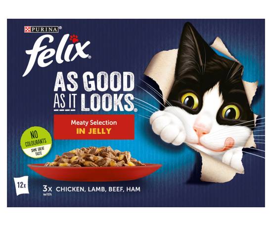 Felix As Good As It Looks Meaty Selection in Jelly Wet Cat Food (12 x 85g)