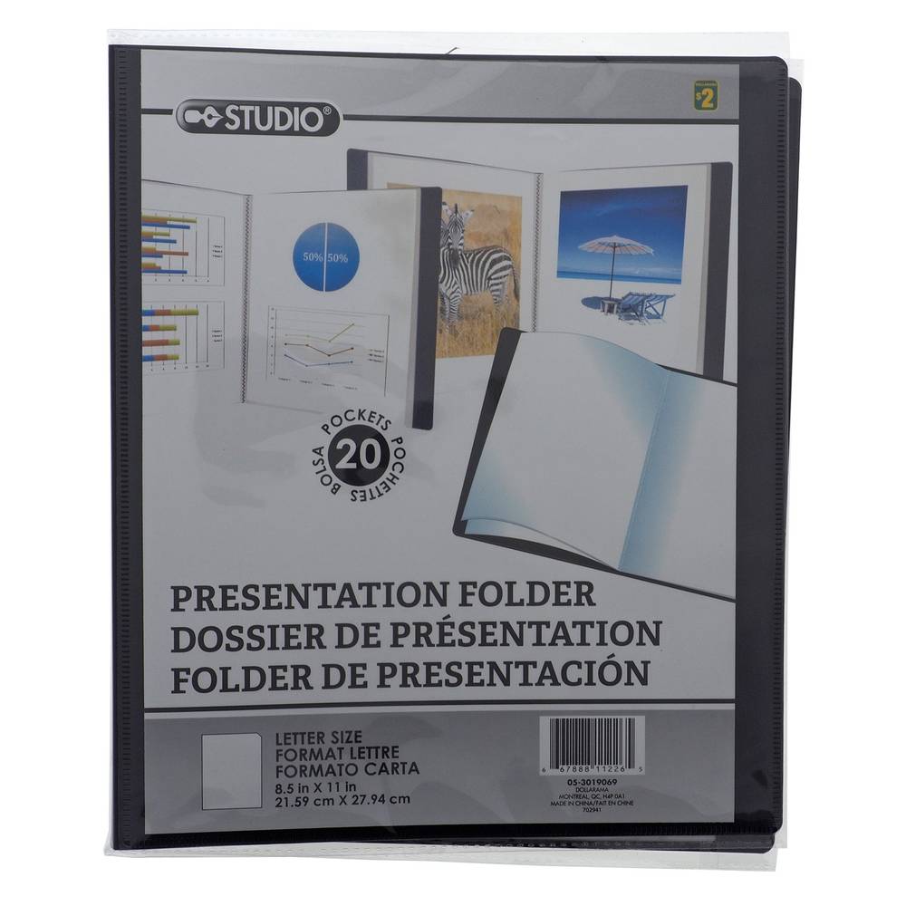 Studio Presentation Folder, 8.5 x 11 inch