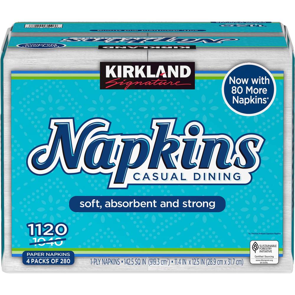 Kirkland Signature Napkins, 1-Ply, 280-count, 4-pack