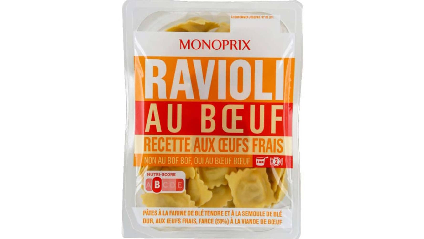 Monoprix Ravioli pur boeuf La barquette de 300 g