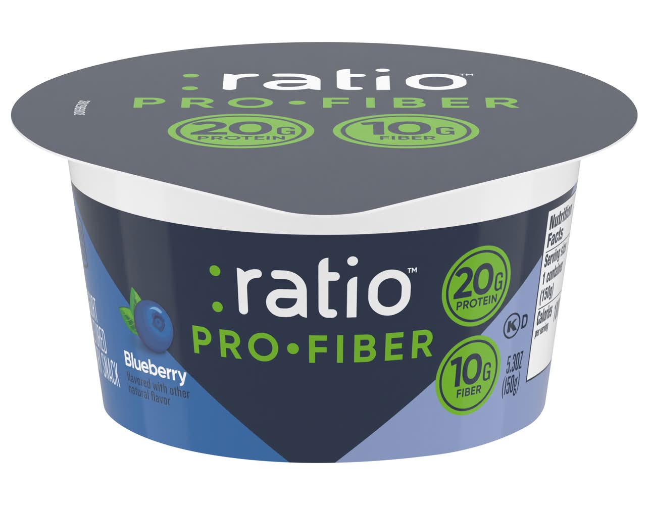 :ratio Pro Fiber Traditional Yogurt, Blueberry (5.3 oz)