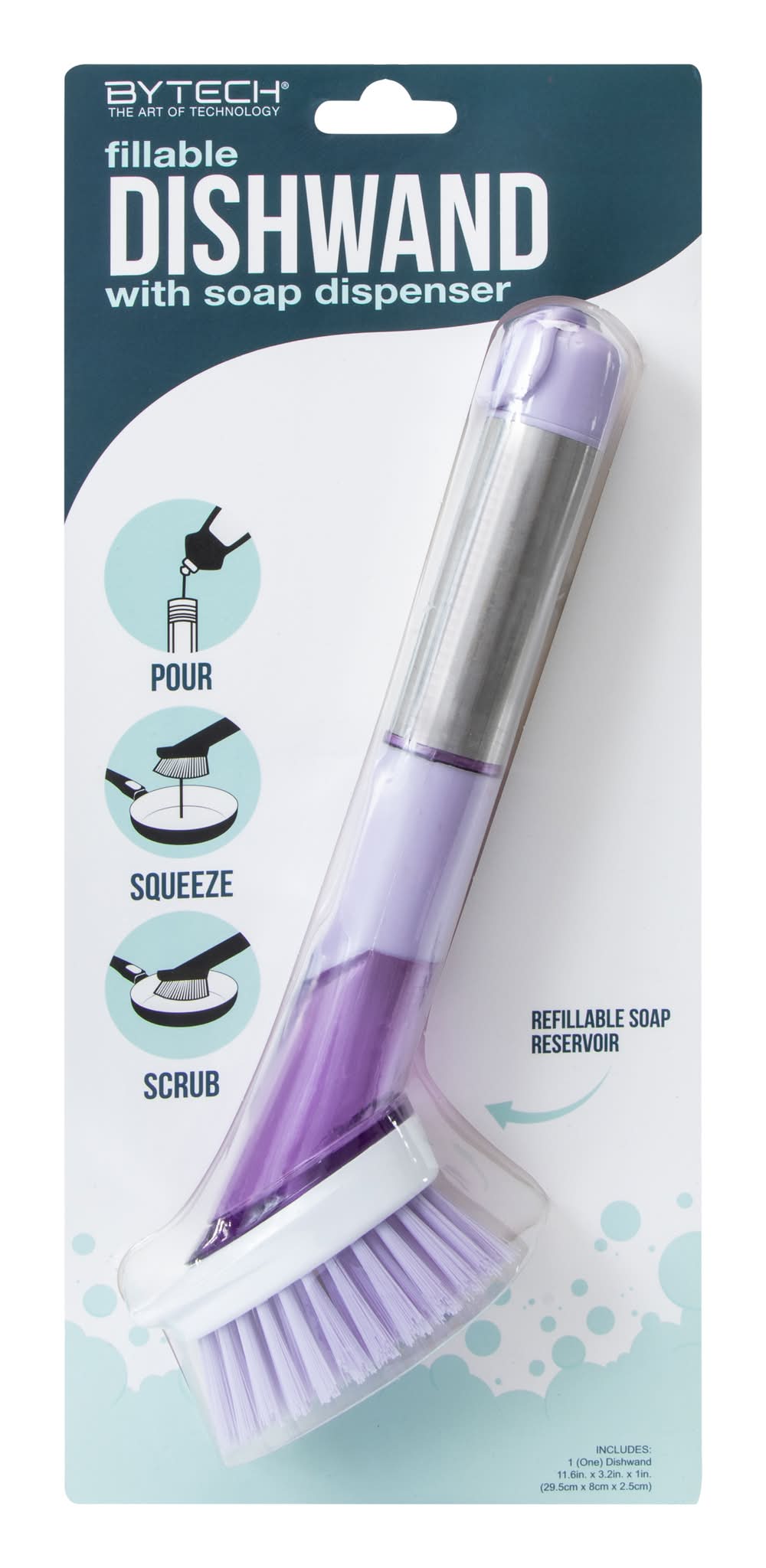 Fillable Dishwand With Soap Dispenser Purple