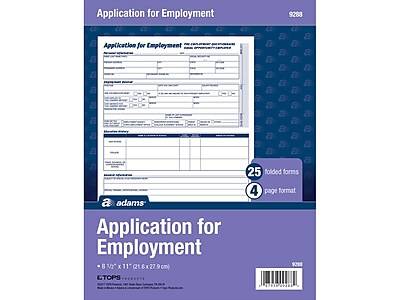 Adams Application For Employment (2 ct)