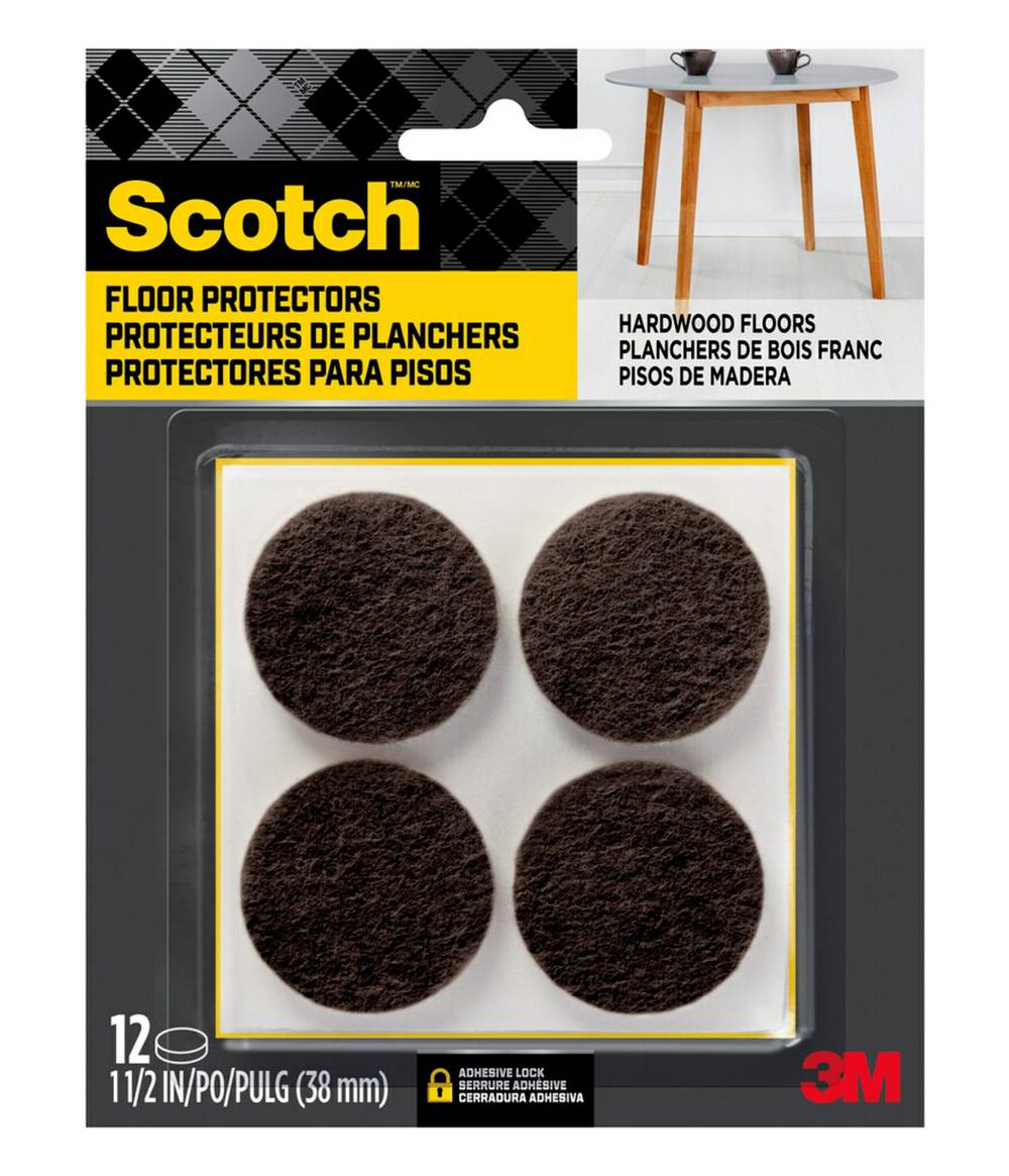 Scotch Felt Pads, Brown (12 ct)
