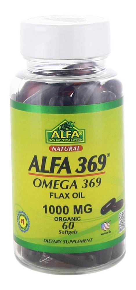 Alfa Vitamins Alfa 369 Omega 369 Flax Oil 1000 mg Supplement 60