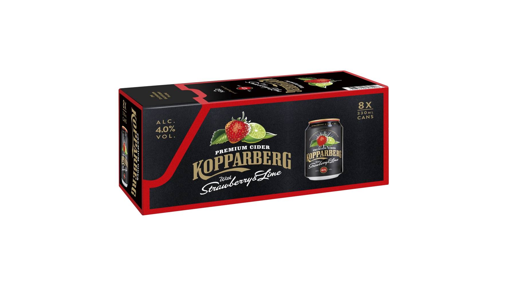 Kopparberg Premium Cider with Strawberry & Lime 8 x 330ml