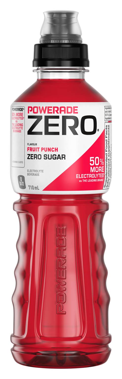 Powerade Zero Sugar Energy Drink With Electrolytes, Fruit Punch (710 ml)