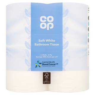 Co Op Soft White Bathroom Tissue 4 Rolls 2-Ply