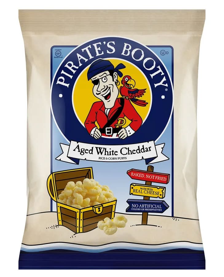 Pirate's Booty Rice and Corn Puffs Aged White Cheddar