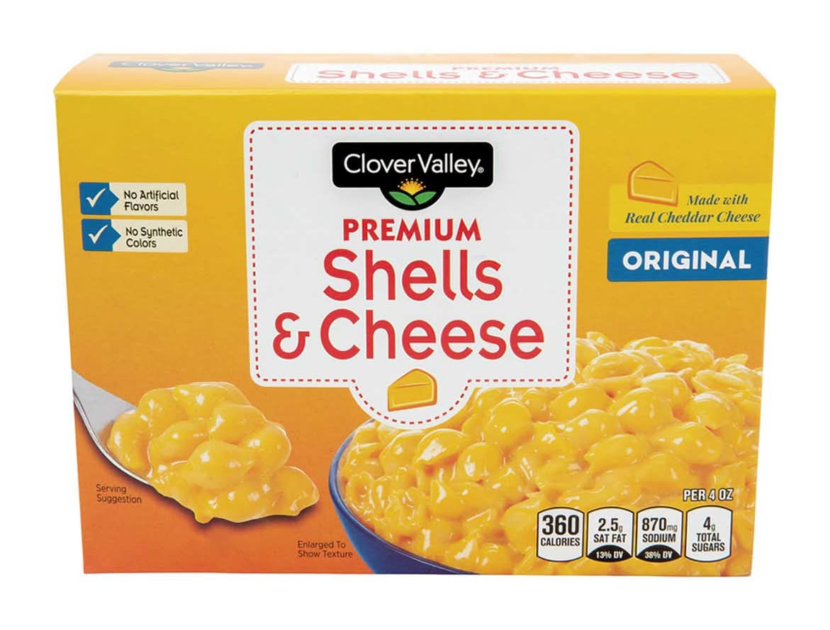 Clover Valley Premium Shells & Cheese Original 12 Oz