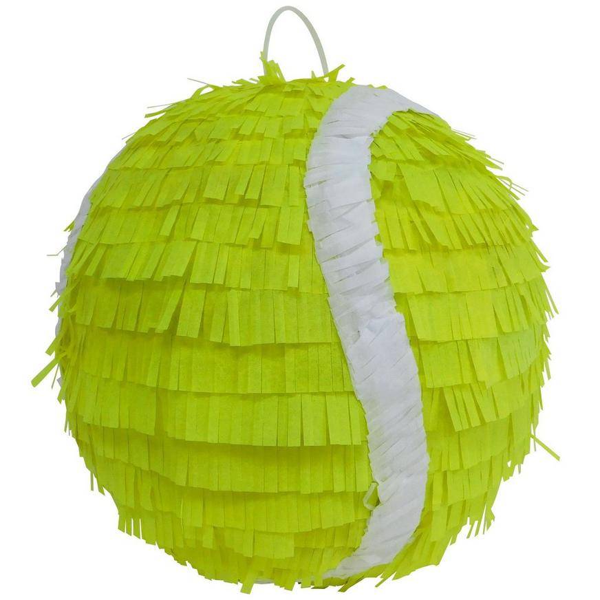 Party City Tennis Ball Pinata, 11.75 in x 13 in, Bright Yellow-White